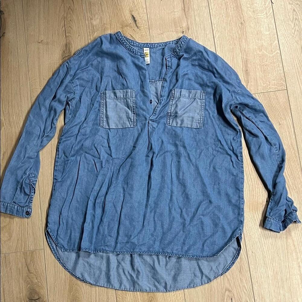 Lole Blue Denim Long Sleeve Top